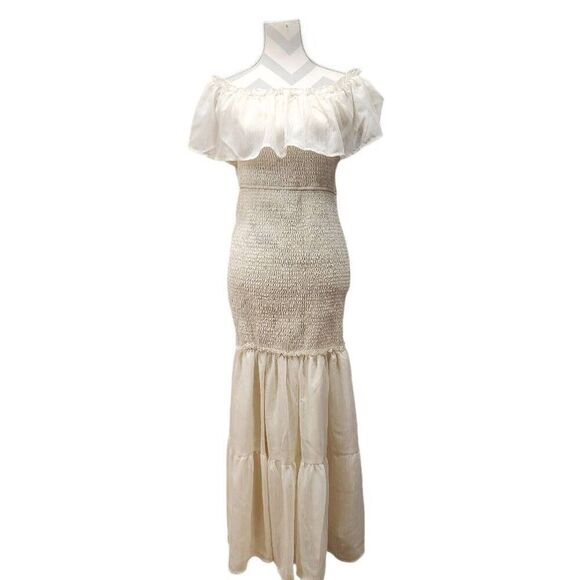 Simplee Size XL Off The Shoulder Ruffle Bodycon Maxi Dress - Picture 6 of 6